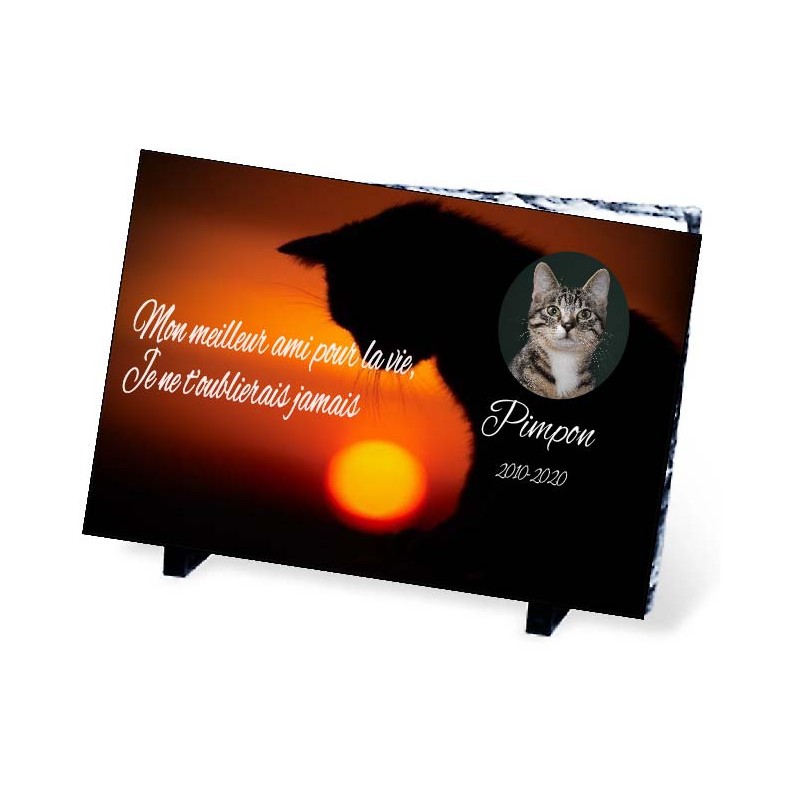 Plaque Funeraire Chat Et Coucher De Soleil Ardoise Pour Animal Chien Et Chat Plaque Funeraire Chat Et Coucher De Soleil Ardoise Pour Animal Chien Et Chat