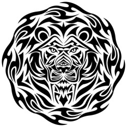 Sticker Lion tribal