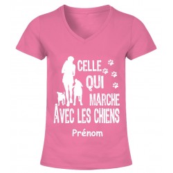 Tee shirt Femme "Marche avec Chiens"