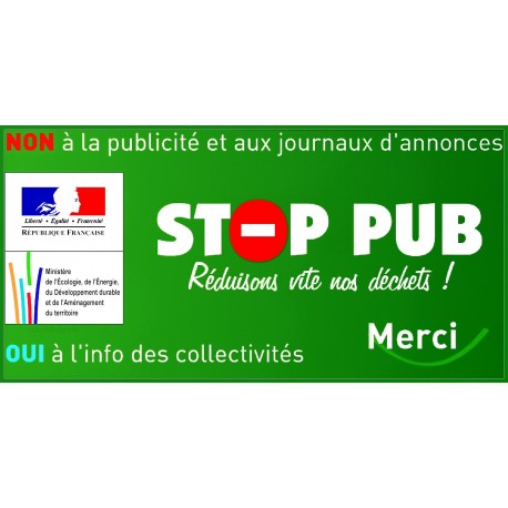 Autocollant Stop Pub Vert