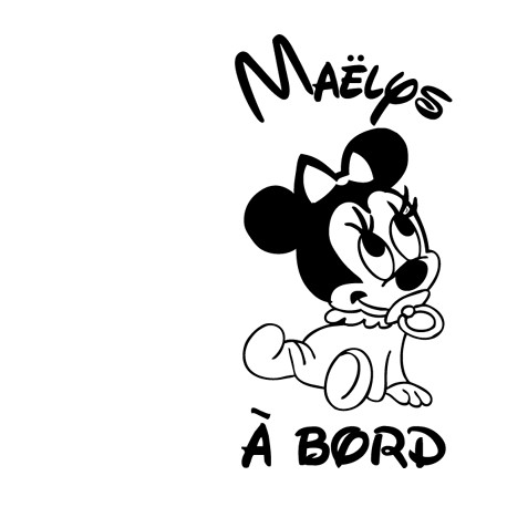 Autocollant Sticker Bebe A Bord Minnie Avec Prenom