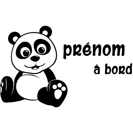 Sticker bb à bord Panda avec prenom