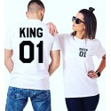 Pack 2 T-Shirt King-Queen blanc
